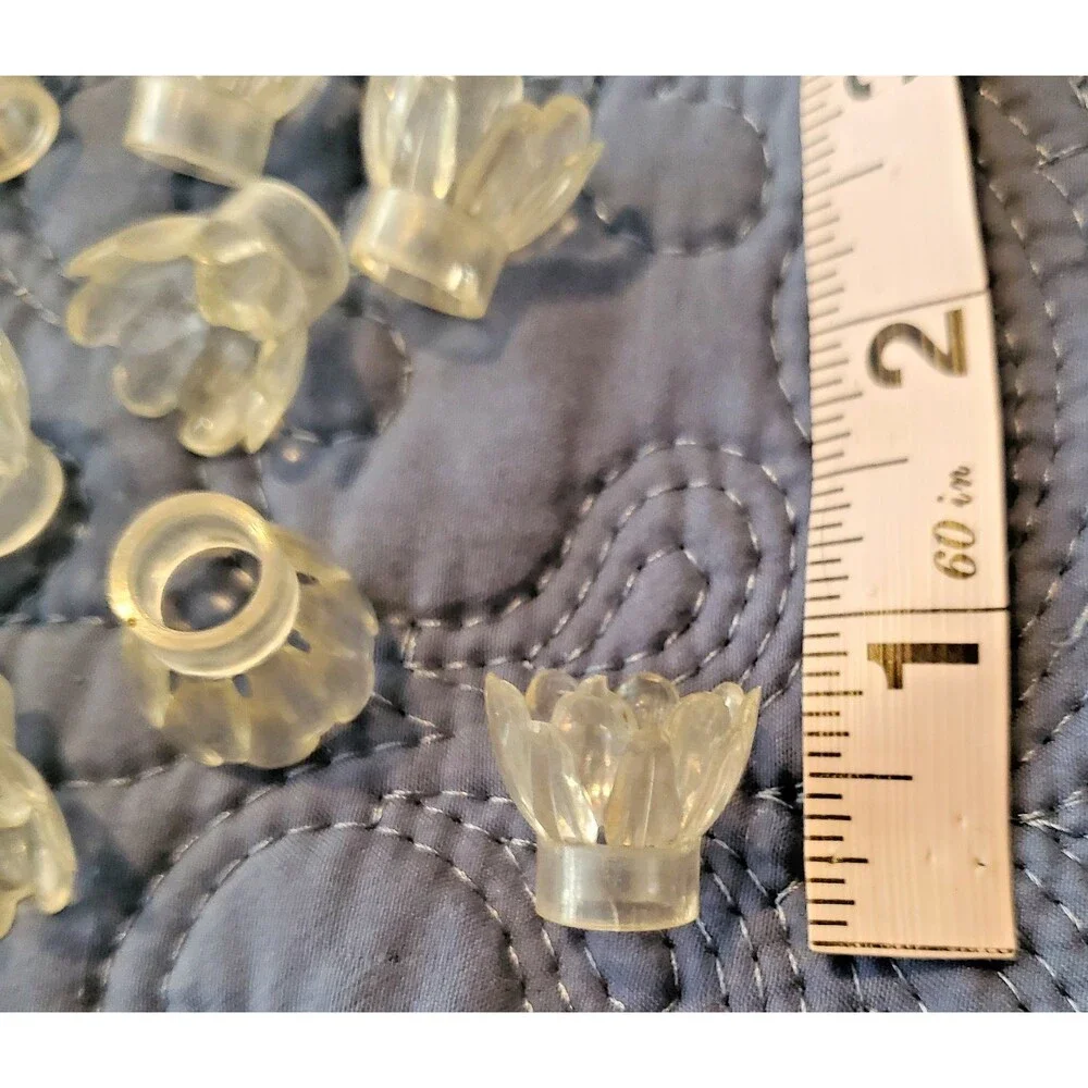 Vintage String Light Reflector Cover Lot 44 Clear Flower Shape Christmas Holiday